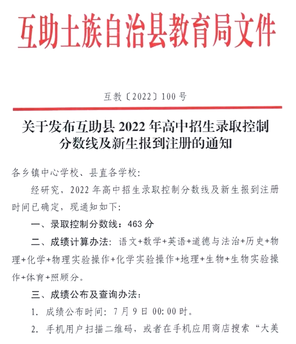 2022年海东中考录取分数线,海东中考分数线公布2022