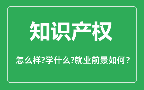 知识产权专业怎么样,知识产权专业主要学什么,就业前景怎么样