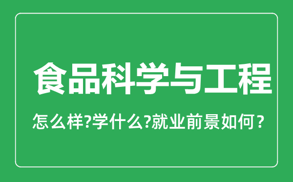 食品科学与工程专业怎么样,食品科学与工程专业就业方向及前景分析