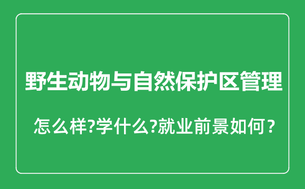 野生动物与自然保护区管理专业怎么样,野生动物与自然保护区管理专业就业方向及前景分析