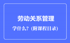 劳动关系管理专业主要学什么（附课程目录）