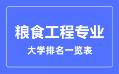 2023年全国粮食工程专业大学排名一览表