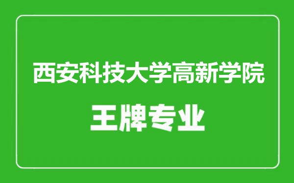 西安科技大学高新学院王牌专业有哪些,西安科技大学高新学院最好的专业是什么