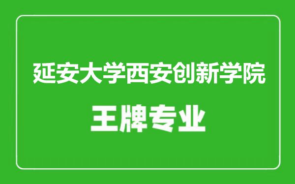 延安大学西安创新学院王牌专业有哪些,延安大学西安创新学院最好的专业是什么