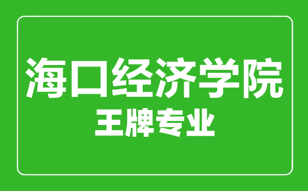 海口经济学院王牌专业有哪些,海口经济学院最好的专业是什么