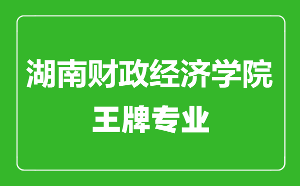 湖南财政经济学院王牌专业有哪些,湖南财政经济学院最好的专业是什么