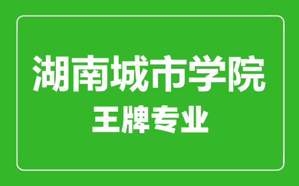 湖南城市学院王牌专业有哪些,湖南城市学院最好的专业是什么