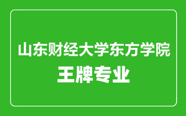 山东财经大学东方学院王牌专业有哪些,山东财经大学东方学院最好的专业是什么