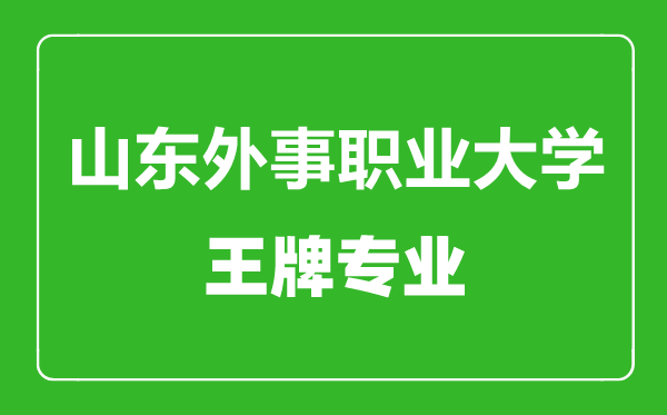 山东外事职业大学王牌专业有哪些,山东外事职业大学最好的专业是什么