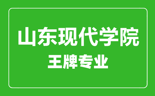 山东现代学院王牌专业有哪些,山东现代学院最好的专业是什么