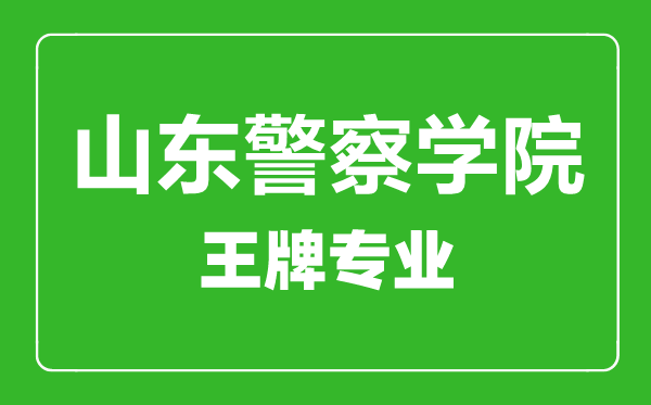 山东警察学院王牌专业有哪些,山东警察学院最好的专业是什么