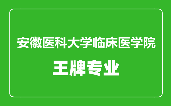 安徽医科大学临床医学院王牌专业有哪些,安徽医科大学临床医学院最好的专业是什么