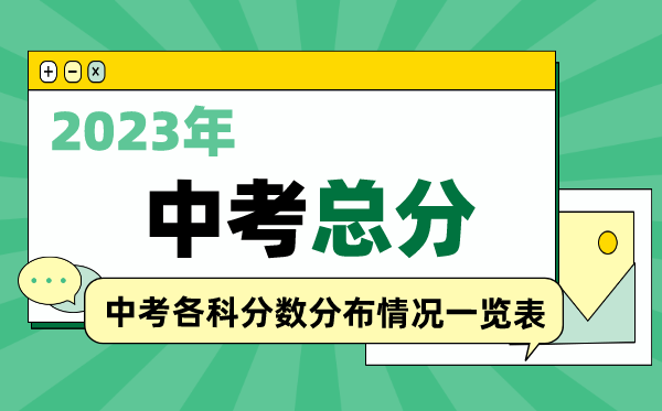 2023年中考总分是多少分,中考各科分数分布情况一览表