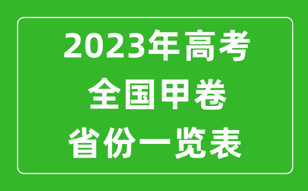 高考全国甲卷省份有哪些,2023年高考用全国甲卷的省份一览表