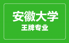 安徽大学王牌专业有哪些_最好的专业是什么