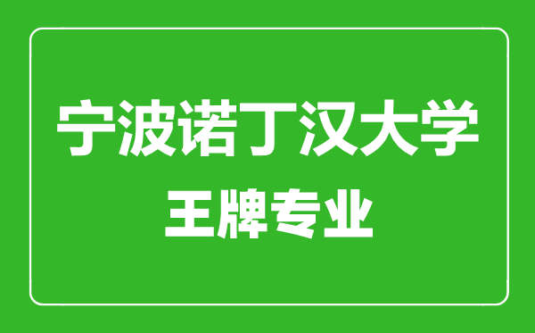 宁波诺丁汉大学王牌专业有哪些,宁波诺丁汉大学最好的专业是什么