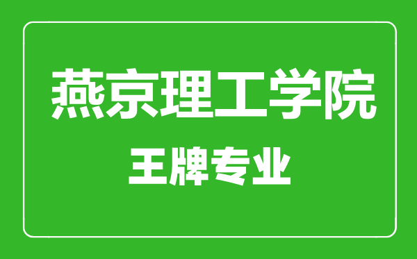 燕京理工学院王牌专业有哪些,燕京理工学院最好的专业是什么