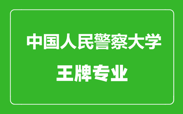 中国人民警察大学王牌专业有哪些,中国人民警察大学最好的专业是什么