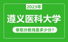 遵义医科大学2023年录取分数线是多少分（含2021-2022历年）