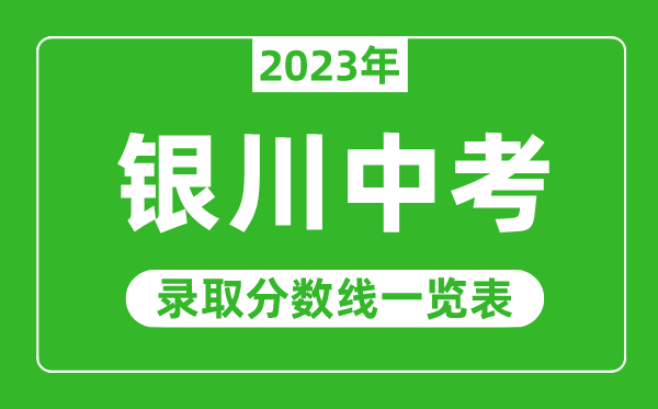 2023年银川中考录取分数线,银川市各高中录取分数线一览表