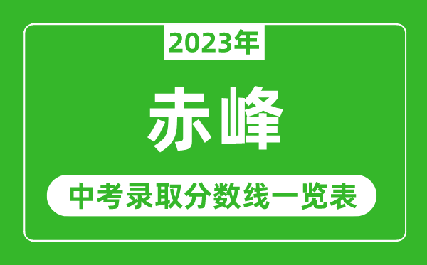 2023年赤峰中考录取分数线,赤峰市各高中录取分数线一览表
