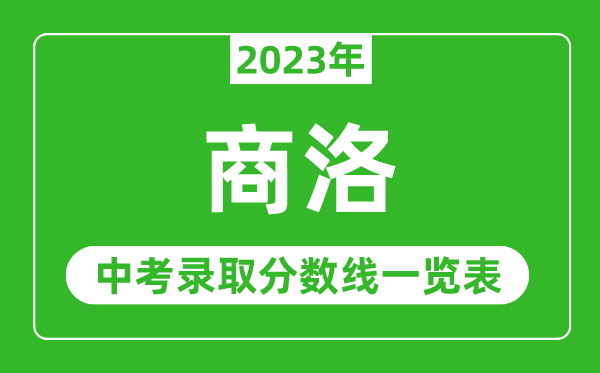 2023年商洛中考录取分数线,商洛市各高中录取分数线一览表