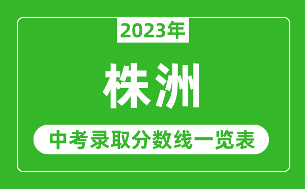 2023年株洲中考录取分数线,株洲市各高中录取分数线一览表