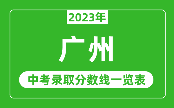2023年广州中考录取分数线,广州市各高中录取分数线一览表