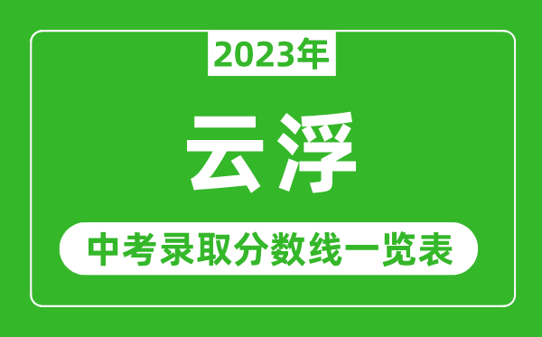 2023年云浮中考录取分数线,云浮市各高中录取分数线一览表