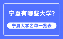 宁夏有哪些大学_宁夏大学名单一览表