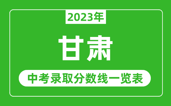 2023年甘肃中考录取分数线,甘肃省各高中录取分数线一览表