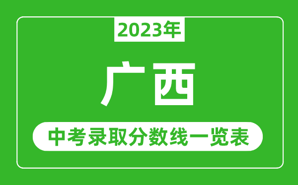 2023年广西中考录取分数线,广西省各高中录取分数线一览表
