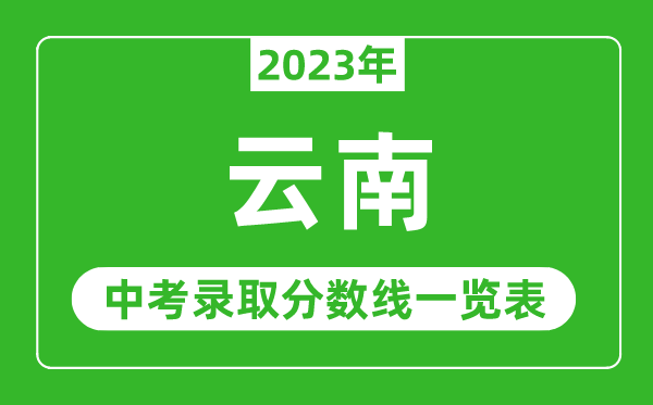 2023年云南中考录取分数线,云南省各高中录取分数线一览表