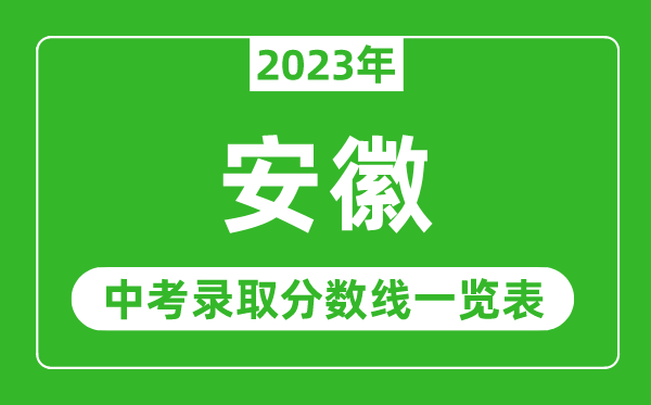 2023年安徽中考录取分数线,安徽省各高中录取分数线一览表