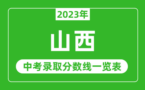 2023年山西中考录取分数线,山西省各高中录取分数线一览表