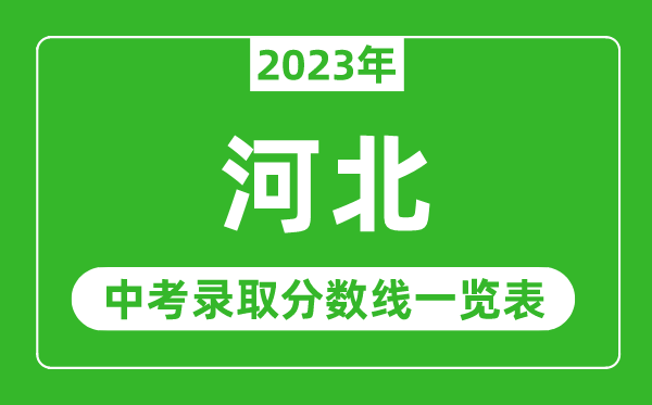 2023年河北中考录取分数线,河北省各高中录取分数线一览表