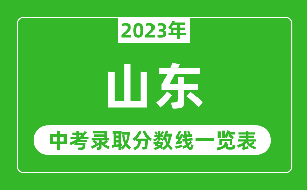 2023年山东中考录取分数线,山东省各高中录取分数线一览表