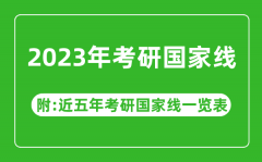 <b>2023年考研国家线公布！（附近五年考研国家线一览表）</b>