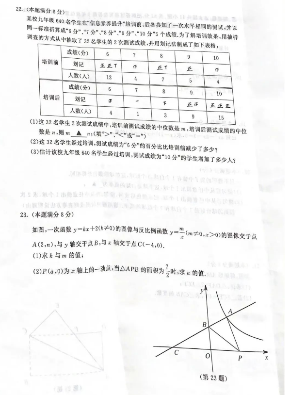 2023年苏州市中考数学试卷真题及答案