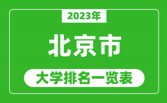 <b>2023年北京市大学排名一览表_最新北京高校排名情况</b>