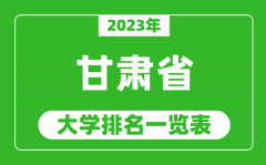 2023年甘肃省大学排名一览表_最新甘肃高校排名情况