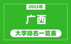 2023年广西自治区大学排名一览表_最新广西高校排名情况