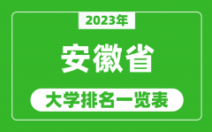 2023年安徽省大学排名一览表_最新安徽高校排名情况