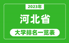 2023年河北省大学排名一览表_最新河北高校排名情况