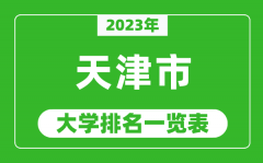 2023年天津市大学排名一览表_最新天津高校排名情况
