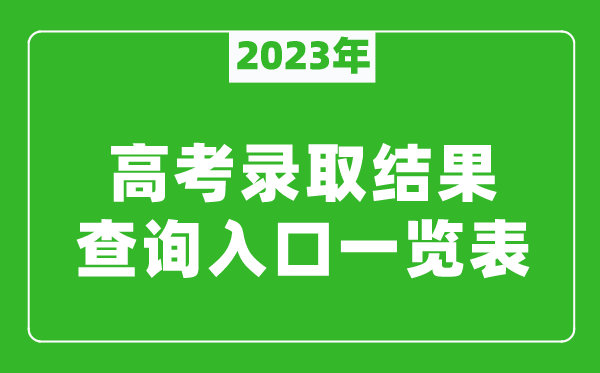 2023年全国各省高考录取结果查询入口一览表