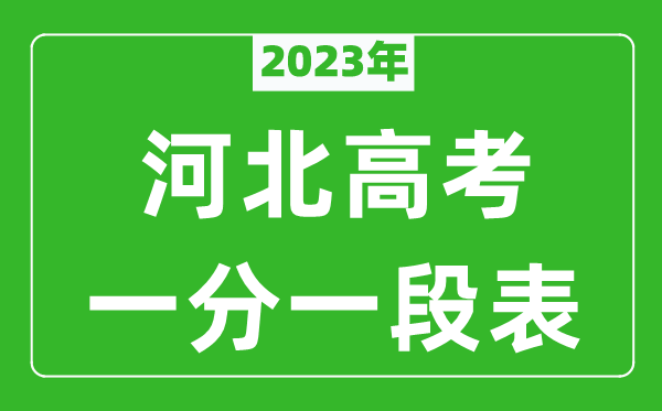 2023年河北高考一分一段表(物理类+历史类)