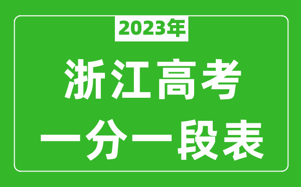 2023年浙江高考一分一段表(物理类+历史类)