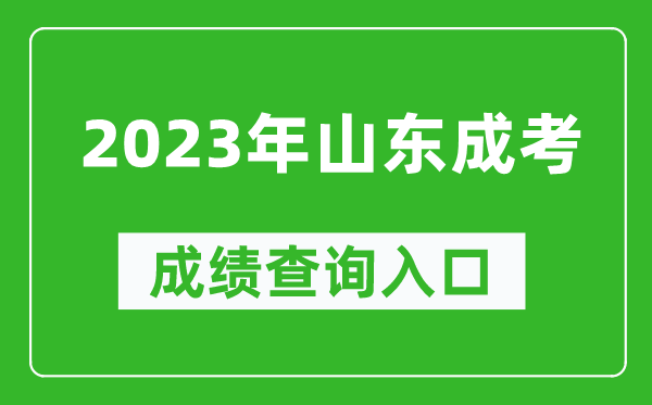 2023年山东成考成绩查询入口网址（https://www.sdzk.cn/）
