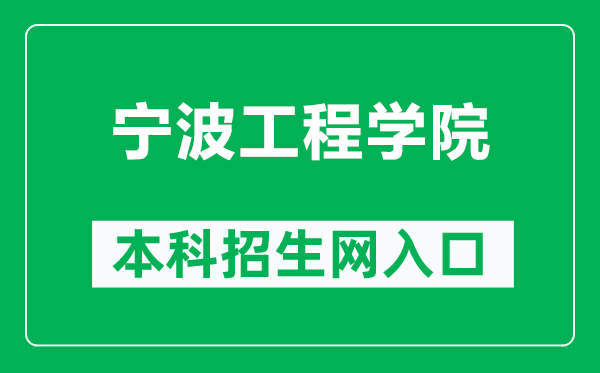 宁波工程学院本科招生网网址(https://zs.nbut.edu.cn/)